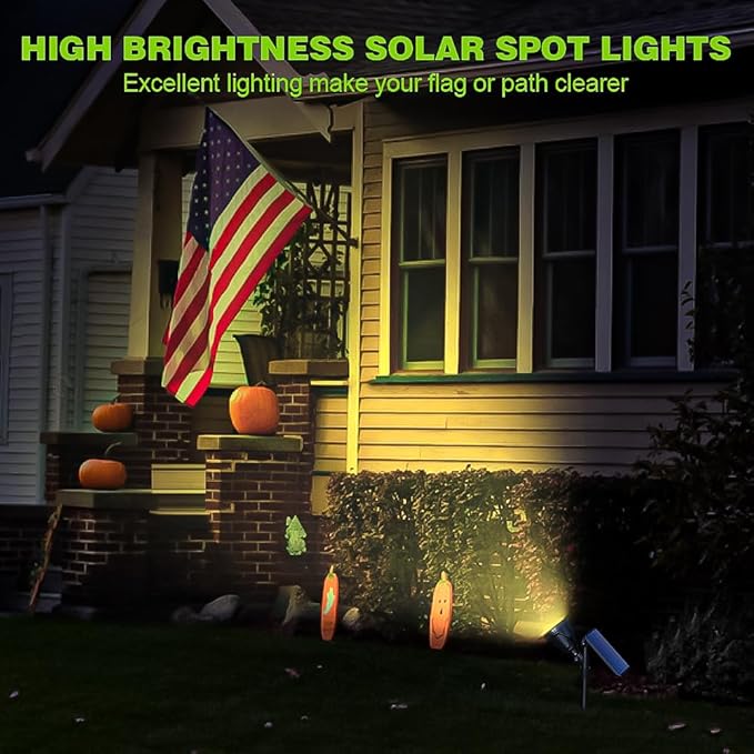 DBF Solar Outdoor Lights, 600LM Solar Spot Lights Outdoor Waterproof, 18 LED - Image 5