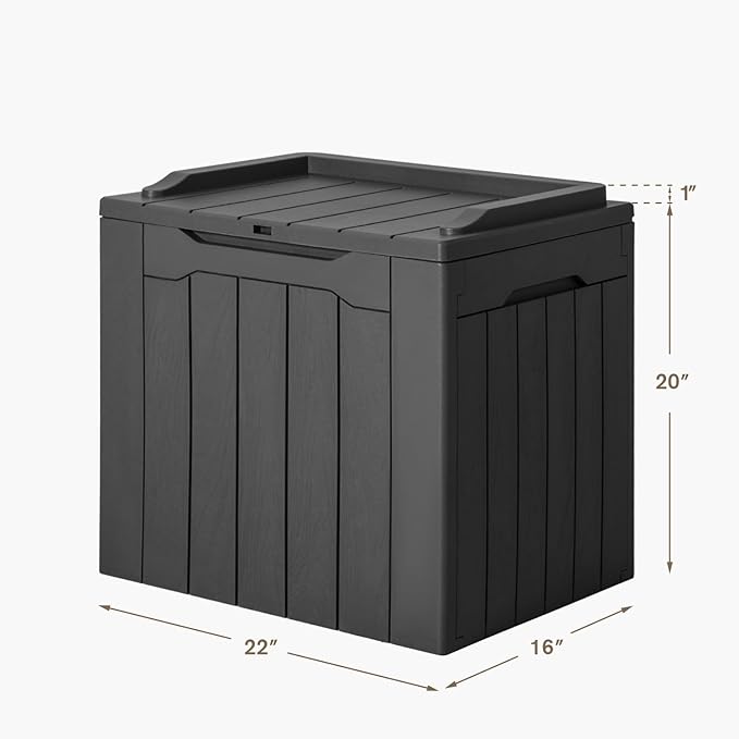 JUMMICO 31 Gallon Resin Deck Box Waterproof Indoor Outdoor Storage Boxes - Image 3
