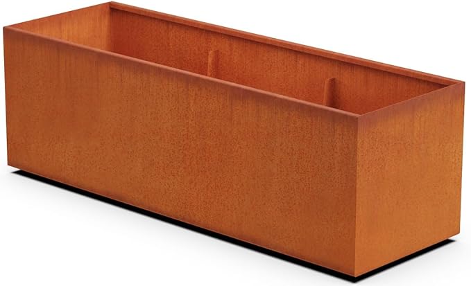 PLANTERCRAFT Corten Steel Planter Rectangle Outdoor Metal Garden Box Heavy Duty by Plantercraft