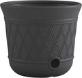 Suncast Lattice Hose Pot for Outdoor Garden Storage, Peppercorn by Suncast