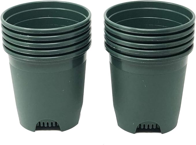 5.5 Inch Gardening Flower Pots 10-Pack Green Pot Liners 0.5 Gallon Nursery Pot - Image 4