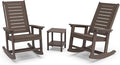 GREENVINES Outdoor Rocking Chair Set | 3-Piece | Dark Brown Wood Grain | 2 by GreenVines