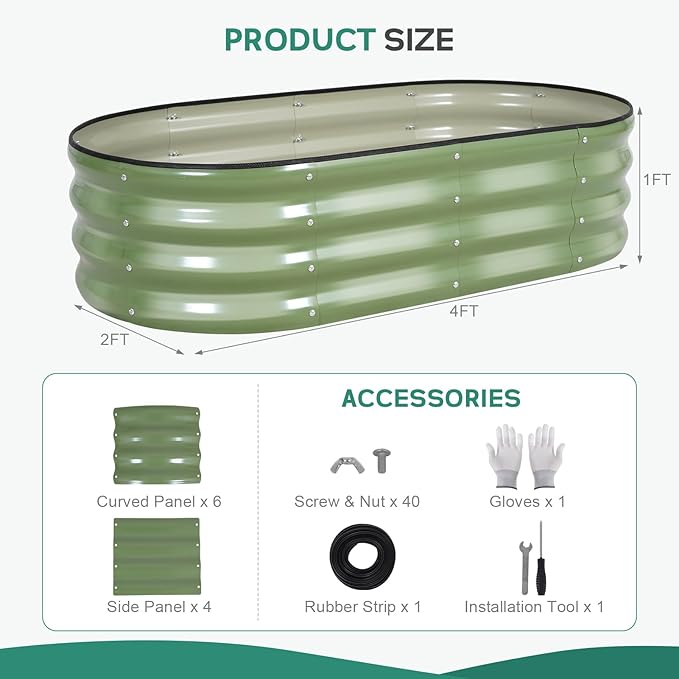 Galvanized Raised Garden Bed Outdoor - Image 2