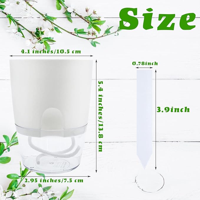 Haawooky 10 Pack Clear Self Watering Planters, 4.1Inch Wicking Flower Pots - Image 2