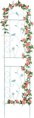 Metal Garden Trellis for Climbing Plants, 86.5" x 19.7" Metal Plant Trellis by FHWTY