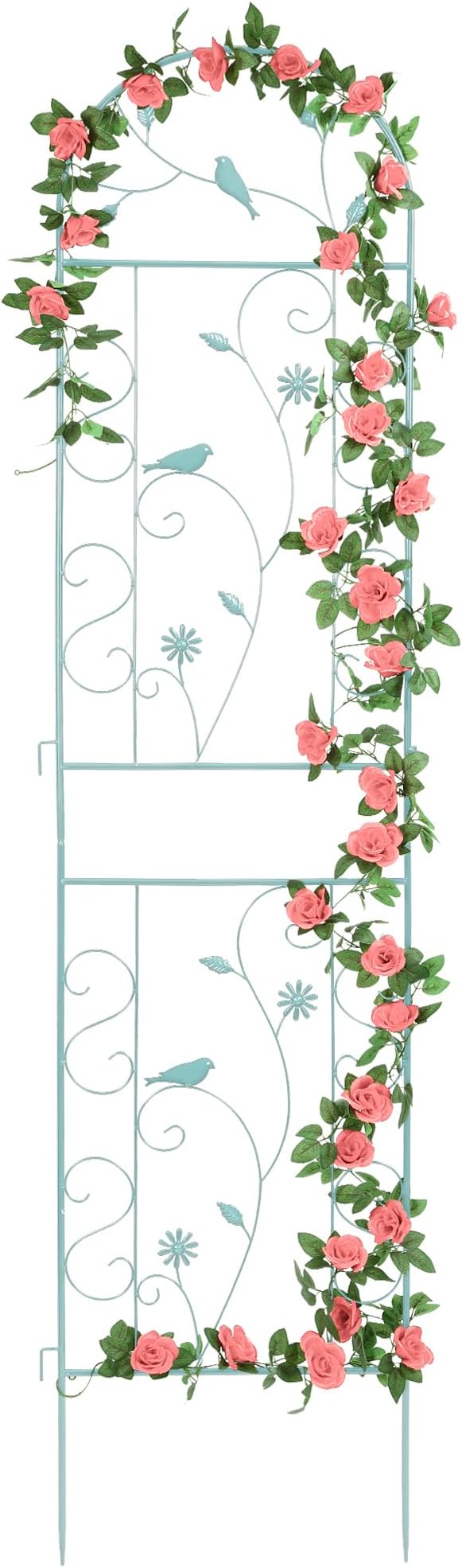 Metal Garden Trellis for Climbing Plants, 86.5" x 19.7" Metal Plant Trellis by FHWTY