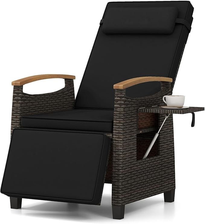 RELAX4LIFE Rattan Outdoor Recliner Chair by RELAX4LIFE