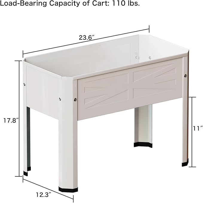 Raised Garden Bed with Detachable Tall Legs Elevated Metal Planter Box - Image 2