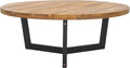 SAFAVIEH Outdoor Collection Leo Natural/Black Solid Wood Round Coffee Table by SAFAVIEH