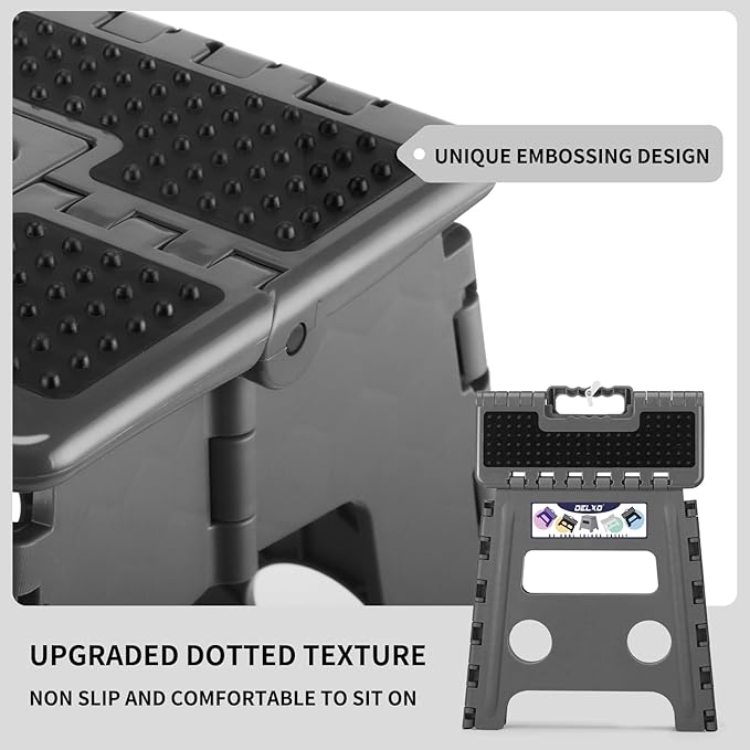 Delxo Folding Step Stool 13 inch Height Heavy Duty Foldable Step Stools - Image 5