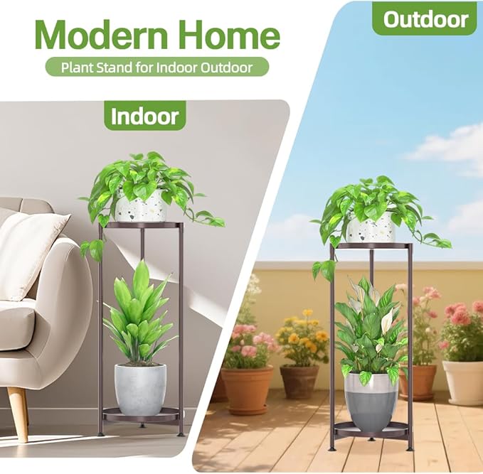 iDavosic.ly 2 Tier Corner Plant Stand Indoor, Tall Vertical Metal Flower Heavy - Image 7