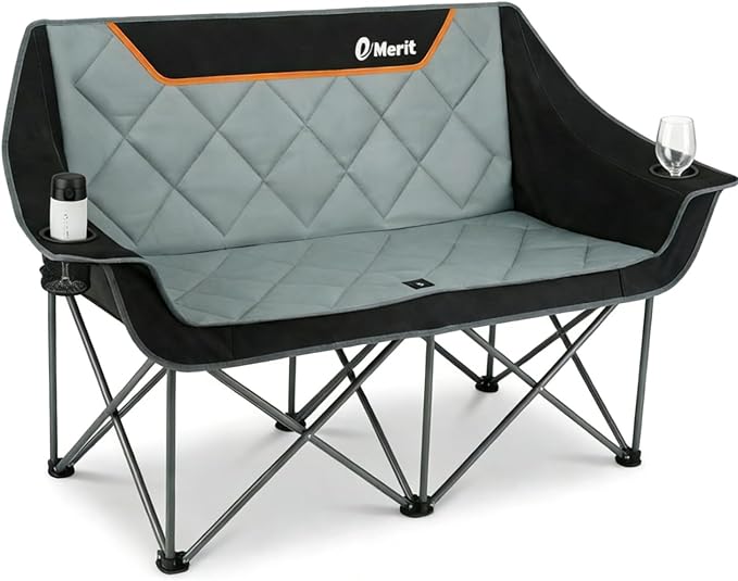 EMERIT Oversized Fully Padded Camping Chair, Heavy Duty 650LB Folding Camping by eMERIT