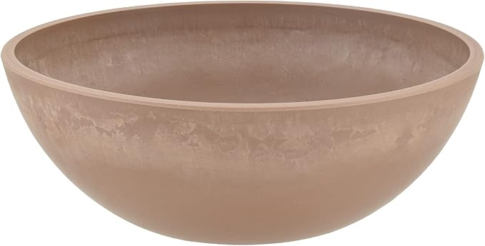 PSW Pot Collection M25TP 10-inch Plastic/Stone/Wood Composite Low Bowl Planter - Image 2