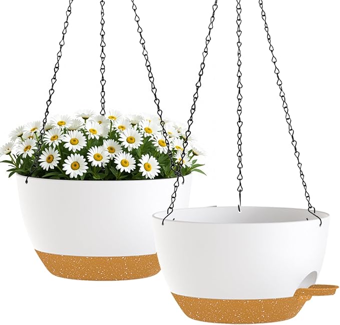 2 Pack 10 Inch Self Watering Hanging Planters by zople