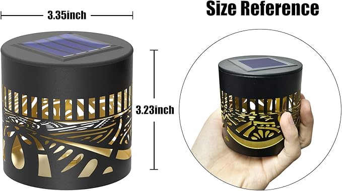 4 Pack Solar Fence Lights Metal Solar Powered Outdoor Wall Deck Lights Lotus - Image 5