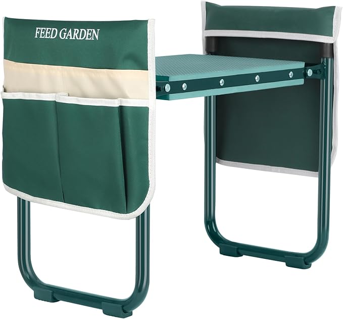 FEED GARDEN Garden Kneeler and Seat, Upgraded Foldable Gardening Stool by FEEDGARDEN