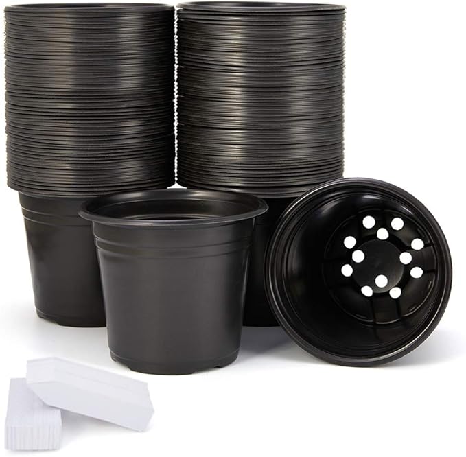 JERIA 100-Pack 0.5 Gallon Plant Nursery Pots, Plastic Pots by JERIA