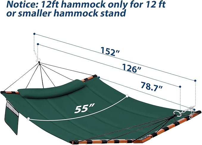 12FT 2 Person Hammock TegerDeger Large Hammock 450LB Capacity - Image 6