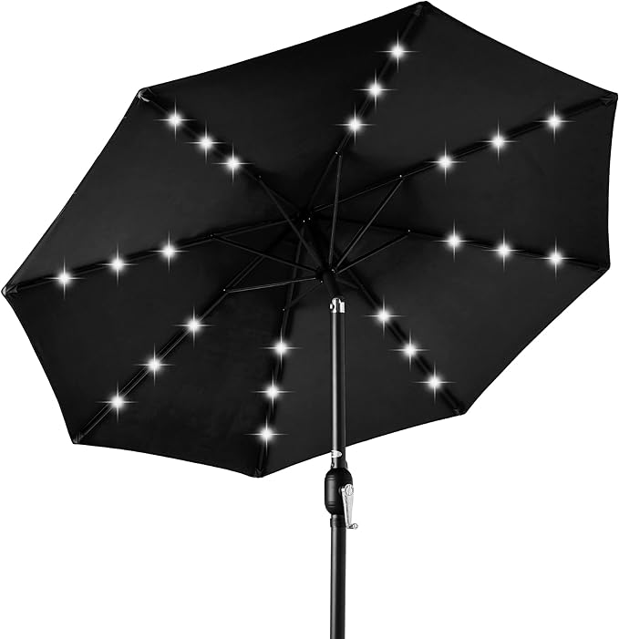 Best Choice Products 10ft Solar Polyester LED Lighted Patio Umbrella w/Tilt by BestChoiceProducts