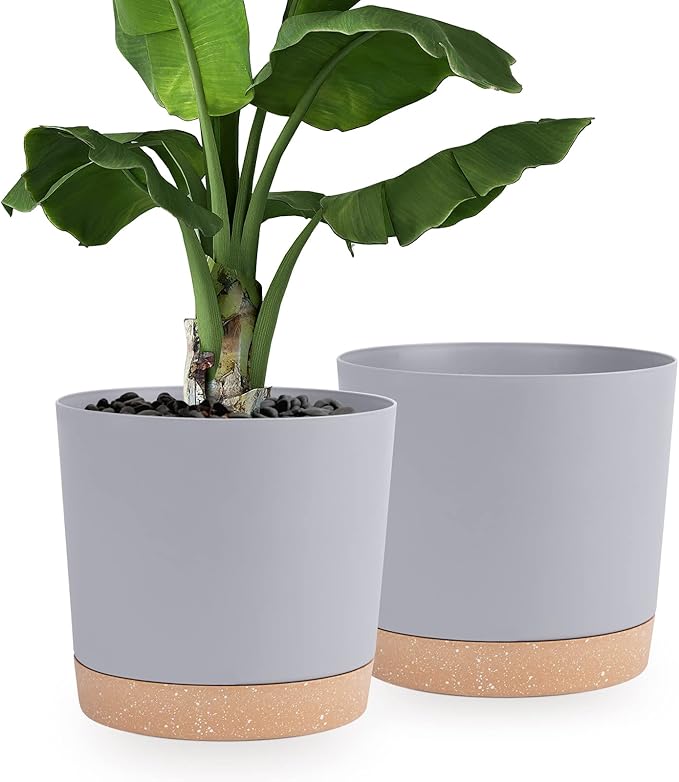 QCQHDU 12 inch Plant Pot, 2 Pack Planters by QCQHDU