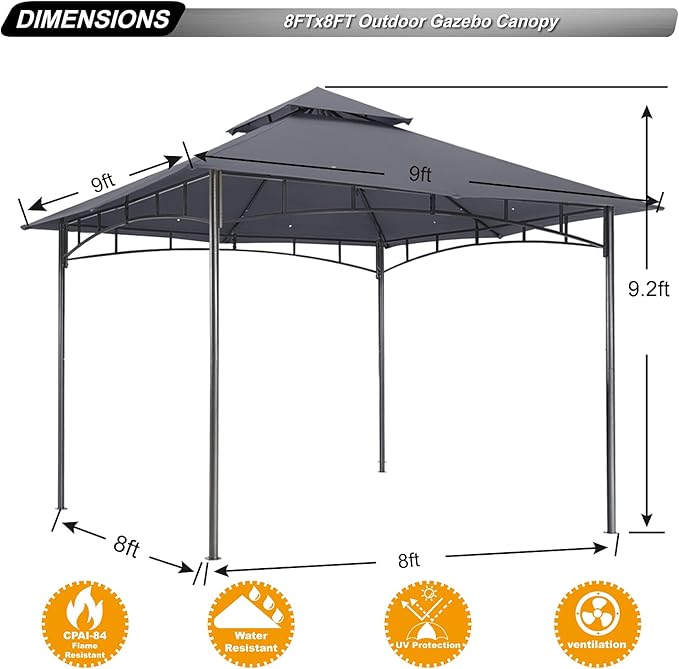 ABCCANOPY Gazebos for Patios 8x8 - Image 4