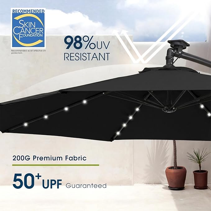 wikiwiki 10ft Solar LED Patio Umbrella - Image 4