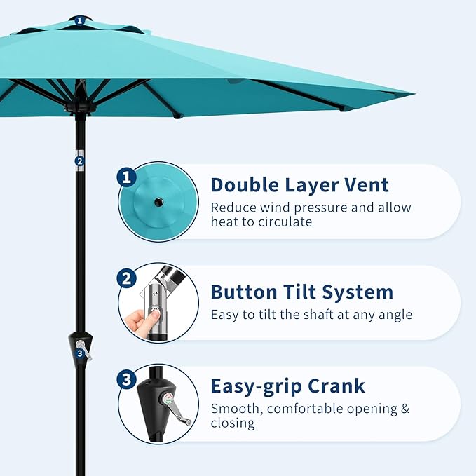 Garvee 9FT Patio Umbrella - Image 4