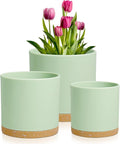 8/7/6 inch Plant Pots, 3 Pack Cylinder Flower Pots by Meowell