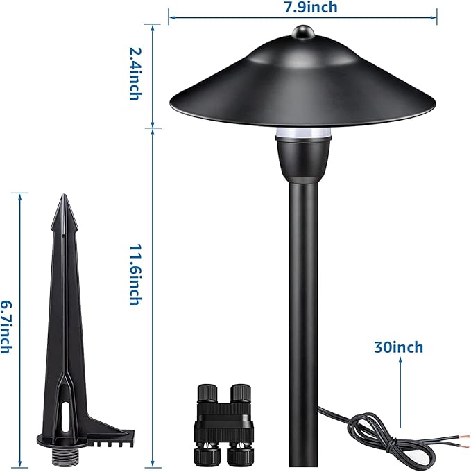 SUNVIE Low Voltage Pathway Lights Wired Path Light Outdoor 3W 12-24V 3000K - Image 6