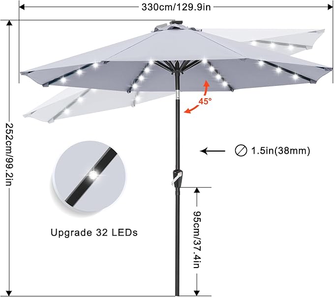 ABCCANOPY Durable Solar Led Patio Umbrellas - Image 3