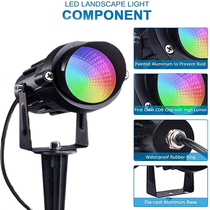 Color Changing Spotlight with Timer, 12W RGB Color Changing Spot Lights - Image 4