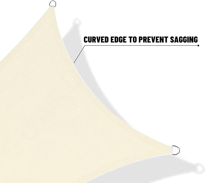 SUNNY GUARD Sun Shade Sail 20' x 23' Rectangle Butter Cream UV Block Sunshade - Image 7