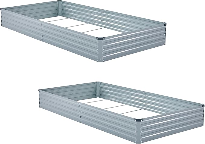 2 Pack 6x3x1FT Galvanized Raised Garden Beds Kit Outdoor Metal Gardening - Image 6