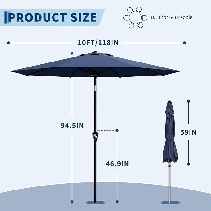 Garvee 10FT Patio Umbrella - Image 3