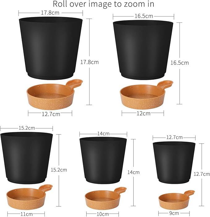 GARDIFE Plant Pots 7/6.5/6/5.5/5 Inch Self Watering Planters - Image 3