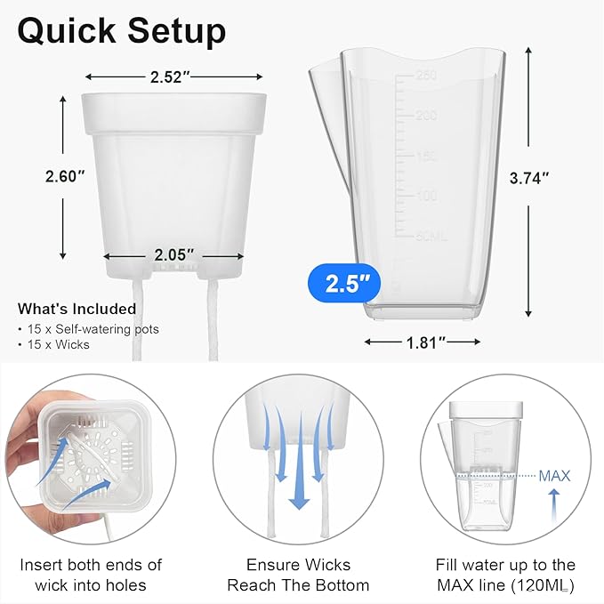 2.5 Inch Mini Self Watering Pots - Image 4