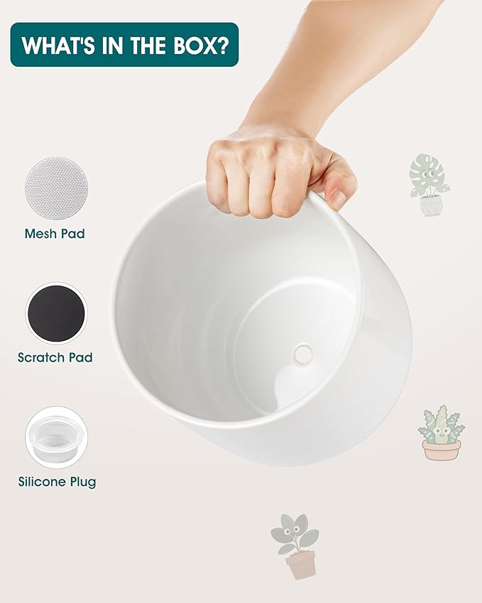 vancasso 8 Inch Ceramic Plant Pots, Planters - Image 3