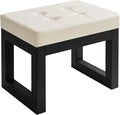 IBUYKE 16 Inch Small Foot Stool Ottoman, Rectangle PU Faux Leather Foot Rest by IBUYKE
