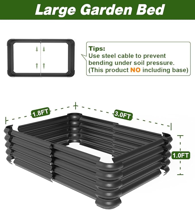 3.0x1.8x1.0ft Raised Garden Bed Kit - Image 2