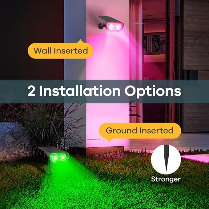 Linkind Solar Lights Outdoor Waterproof IP65, StarRay RGB Solar Spot Lights - Image 5