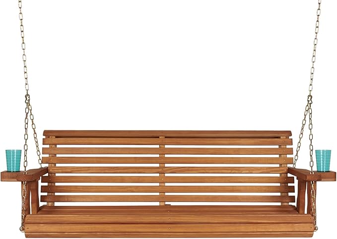 Amish Casual 5 Foot Roll Back Heavy Duty Wooden Porch Swing - Image 2