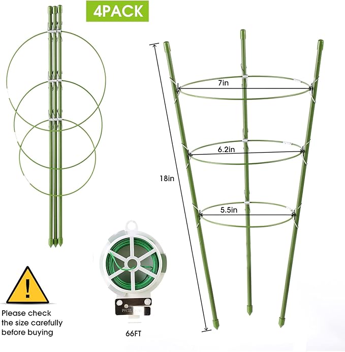 Kgozwon 4 Pack Tomato Cage Plant Support Cages - Image 2