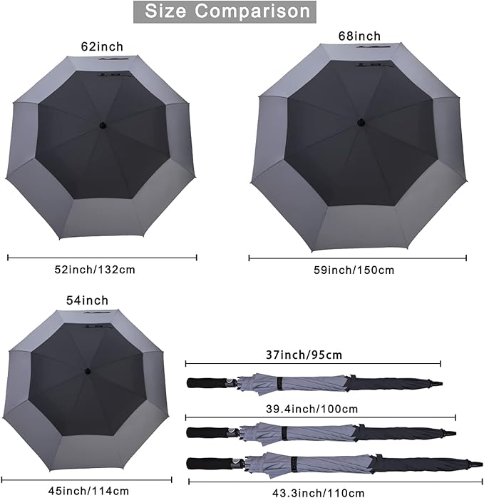 G4Free 47/54/62/68/72 Inch Automatic Open Golf Umbrella Oversize Extra Large - Image 2