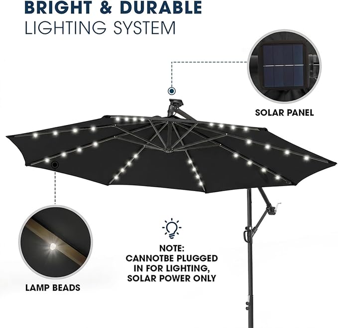 wikiwiki 10ft Solar LED Patio Umbrella - Image 3