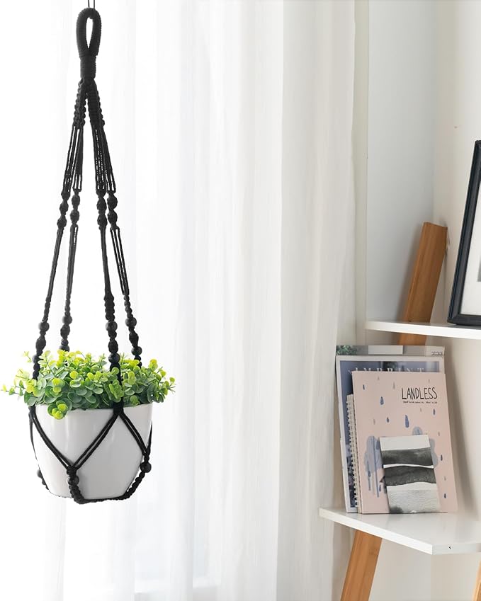 Mkono 3 Pack Macrame Plant Hangers Indoor Different Size Hanging Planter Basket - Image 4