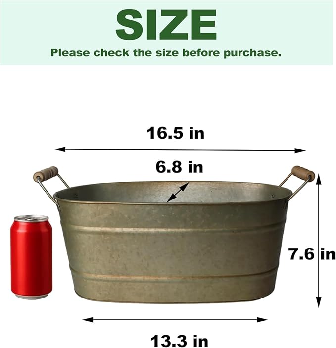 vensovo 15 Inch Galvanized Planters - Image 2