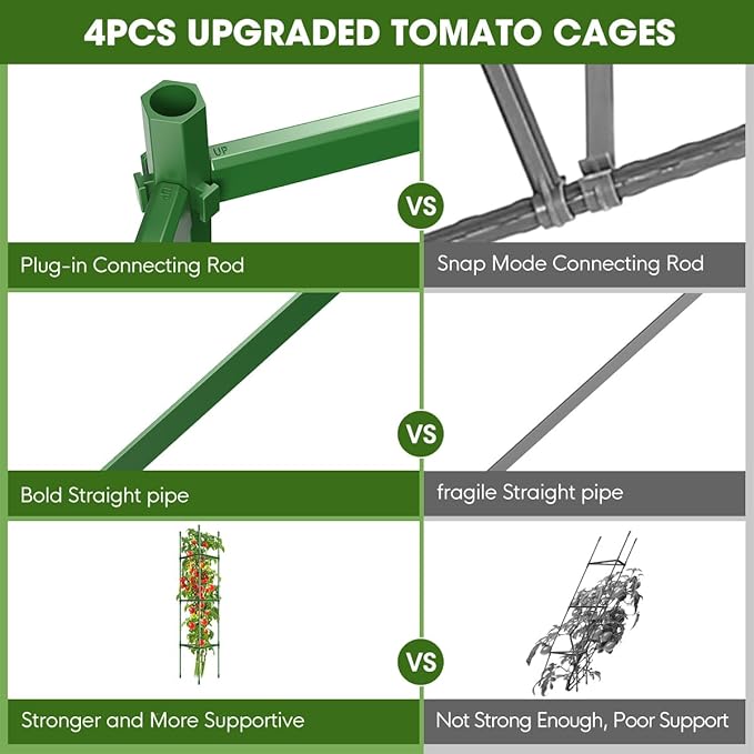 4PCS Tomato Cages for Garden, Tomato Trellis for Raised Garden Bed, 51.2" Tall - Image 6
