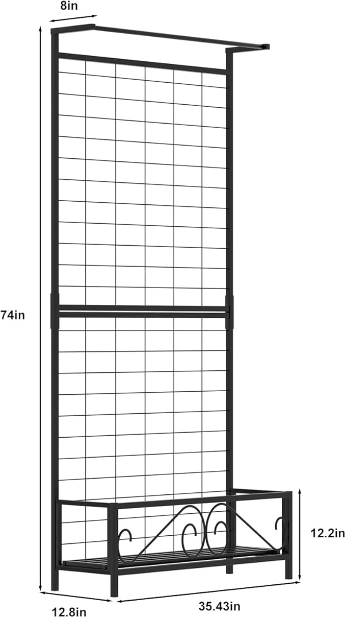 Zhongma Metal Planter with Trellis Raised Bed with Trellis - Image 6