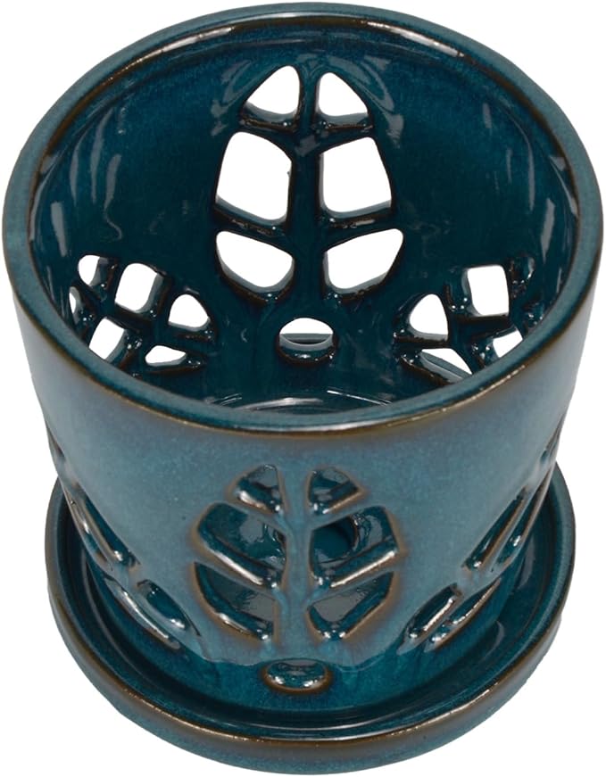 W&W Orchid Pot with Holes and Saucer - Image 3