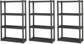 Sterilite 3-Pack 4 Shelf Unit, Heavy-Duty Shelving Storage and Utility Rack by Sterilite